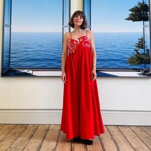 Red Koi Sling Long Dress